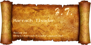 Harrach Tivadar névjegykártya